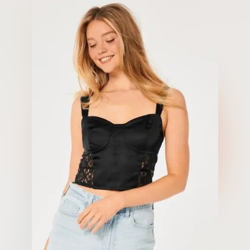 Social Tourist satin and lace top